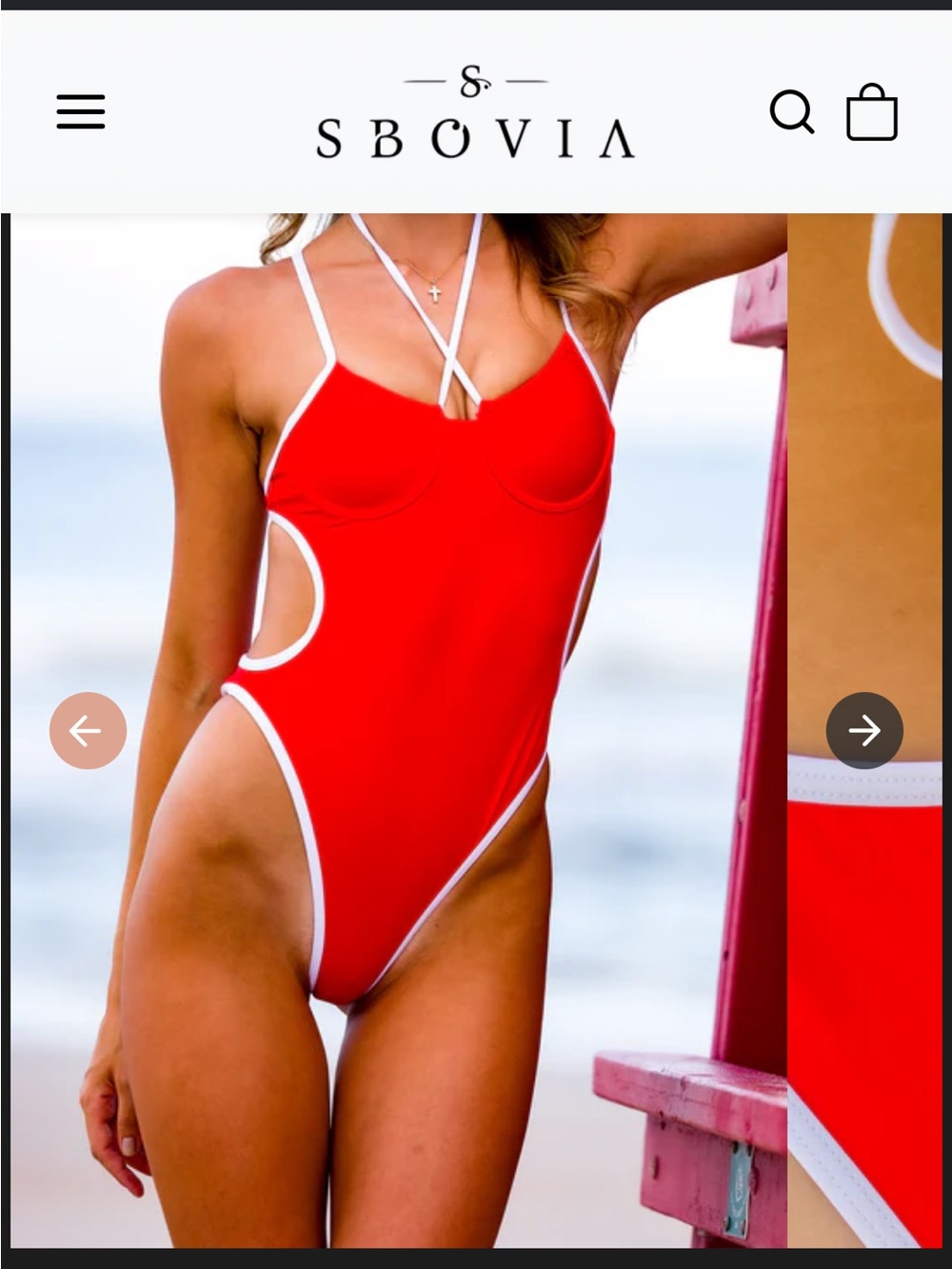 Sbovia Fresca Con Crema - red one piece swimsuit in XS